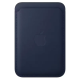 Apple Accessoire - Original Apple - Porte-cartes en cuir avec MagSafe pour iPhone - Deep Blue