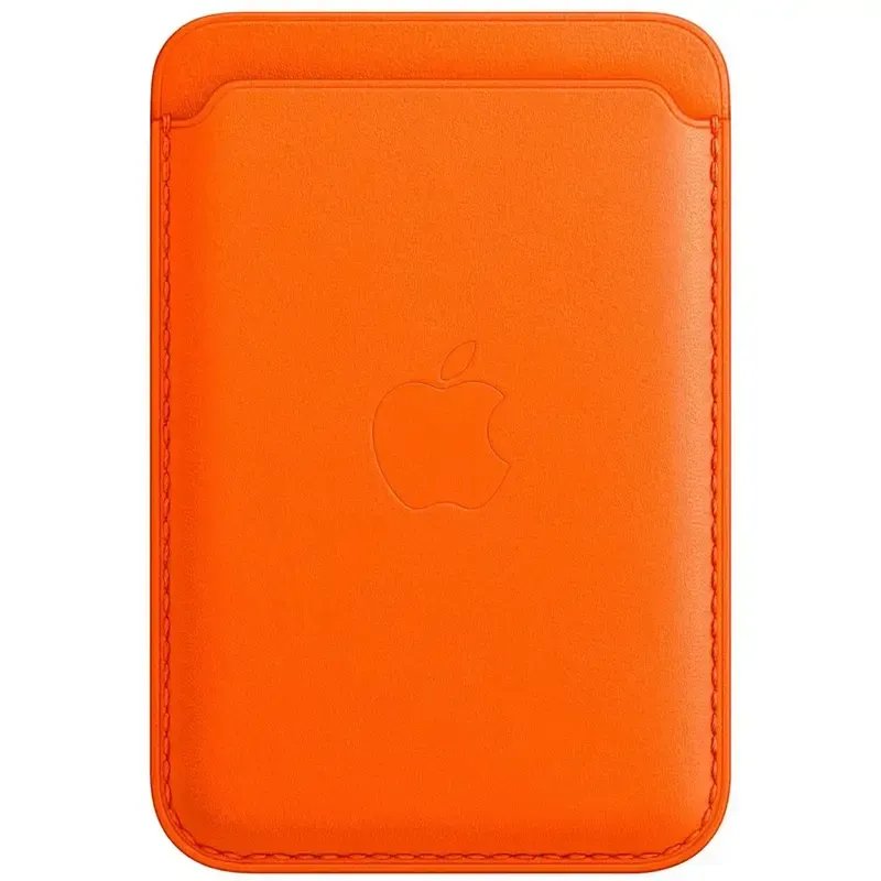 Apple Accessoire - Original Apple - Porte-cartes en cuir avec MagSafe pour iPhone - Orange