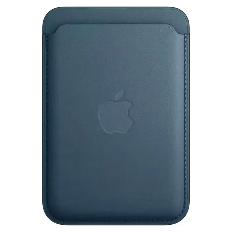 Apple Accessoire - Original Apple - Porte-cartes en cuir avec MagSafe pour iPhone - Pacific Blue