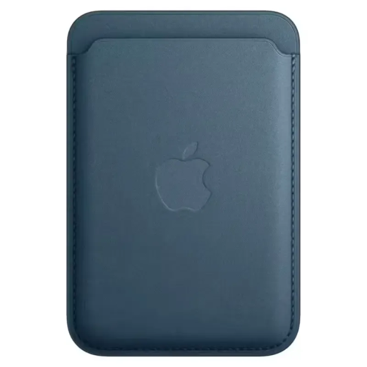 Apple Accessoire - Original Apple - Porte-cartes en cuir avec MagSafe pour iPhone - Pacific Blue