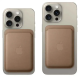 Apple Accessoire - Original Apple - Porte-cartes en cuir avec MagSafe pour iPhone - Taupe