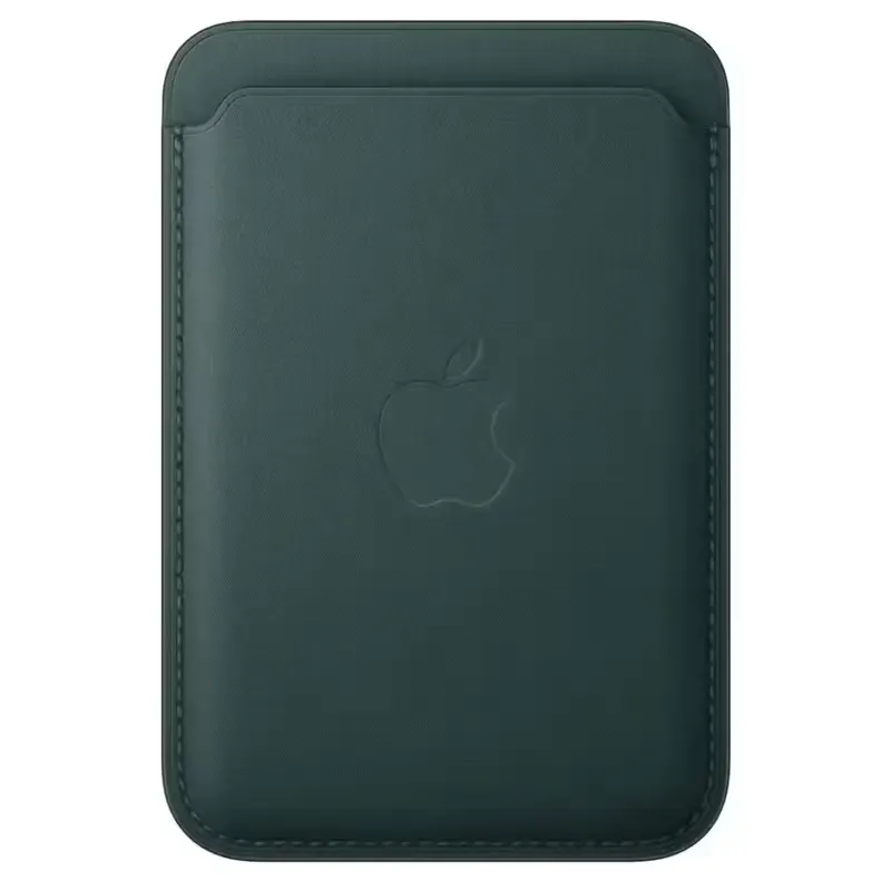 Apple Accessoire - Original Apple - Porte-cartes en cuir avec MagSafe pour iPhone - Vert foncé