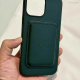 Apple Accessoire - Original Apple - Porte-cartes en cuir avec MagSafe pour iPhone - Vert foncé