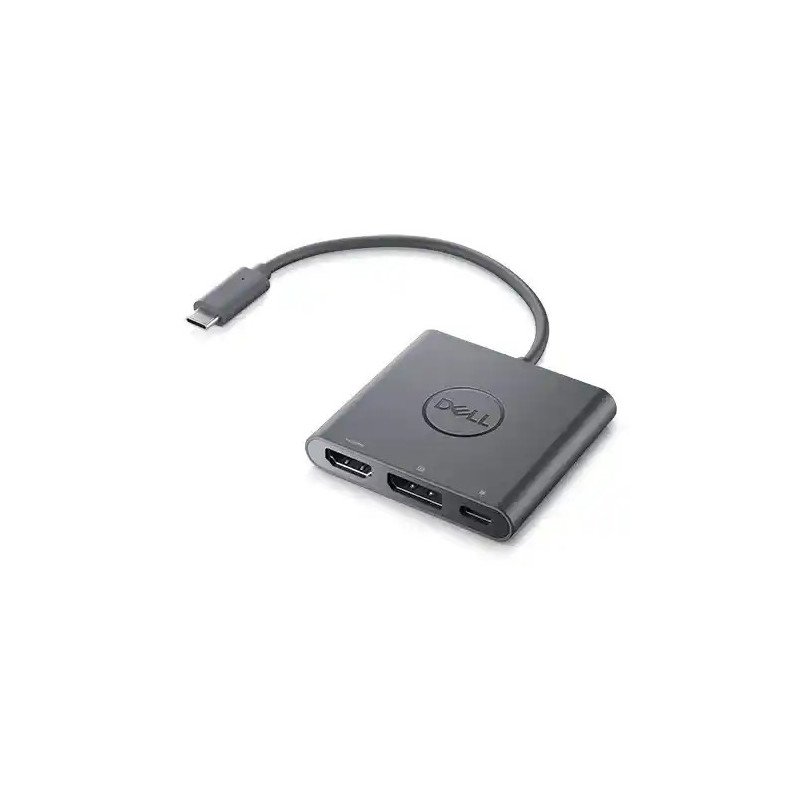 Dell Adaptateur USB-C mâle vers HDMI, DisplayPort, USB-C (alimentation uniquement) femelle