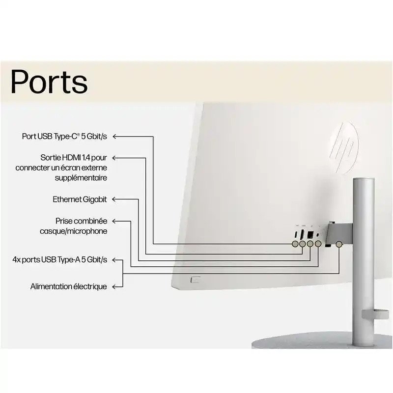 HP Tout-en-un 24-cr0054nf 24" Intel® Celeron® N100 Intel® UHD 8 Go RAM - Stockage 512 Go SSD