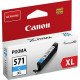 Canon CLI-571C Cartouche d'encre cyan, haut rendement PIXMA MG5752, PIXMA TS5053.