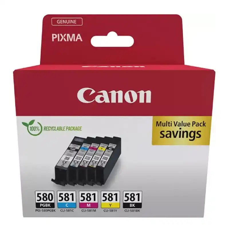 Canon PGI-580BK/CLI-581 BK/C/M/Y Multipack de cartouches fiable et rentable PIXMA TS6151.