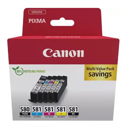 Canon PGI-580BK/CLI-581 BK/C/M/Y Multipack de cartouches fiable et rentable PIXMA TS6151.