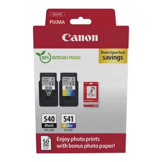 Canon PG-540/CL-541 + papier photo Pack à prix réduit de cartouches d'encre, authentique.