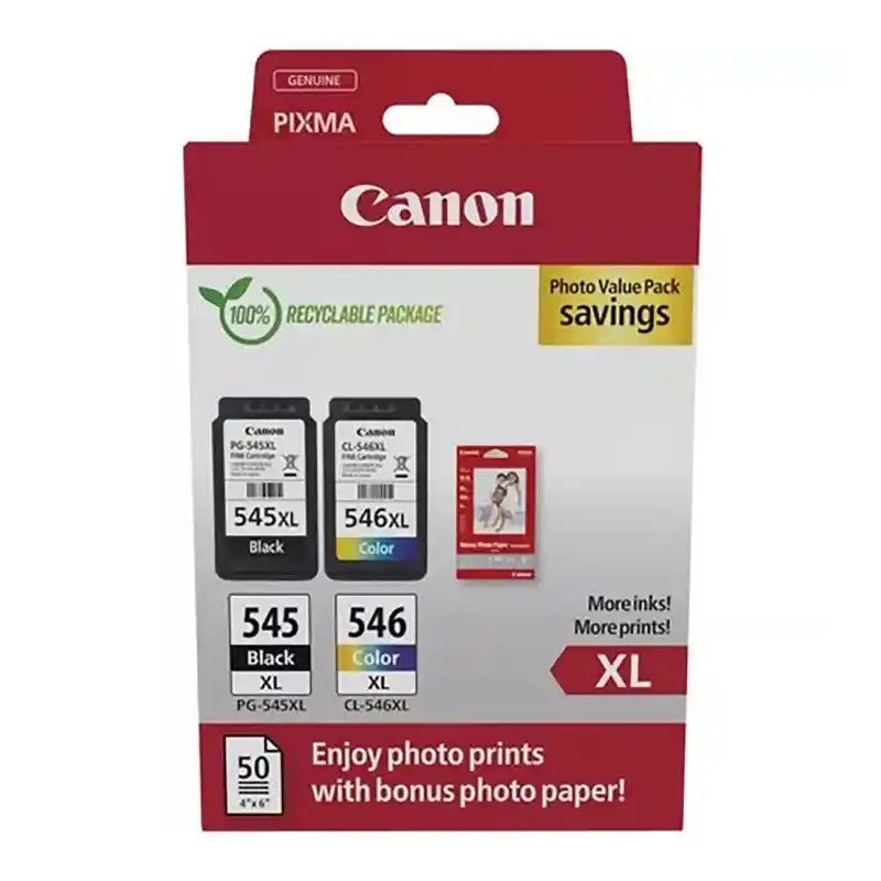 Canon PG-545XL/CL546XL Pack de cartouches d'encre noire + couleurPack photo