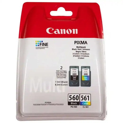 Canon PG-560/CL-561 Multipack Lot de 2 cartouches (Noir, Couleur) PIXMA TS5350