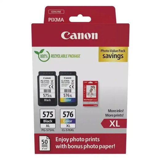 Canon PG-575XL + CL-576XL - Multipack (Noir et Couleur)  PIXMA TR4751i