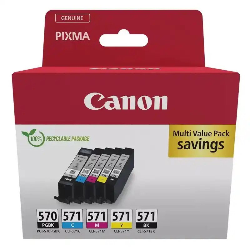 Canon PGI-570BK / CLI-571 BK/C/M/Y Multipack de cartouches d'encre PIXMA MG5750.