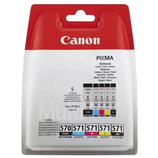 Canon PGI-570/CLI-571 BK/C/M/Y Multipack de cartouches d'encre PIXMA MG5750.