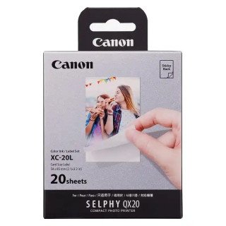 Canon XC-20L Jeu d'encre et de papier, 54×85mm, 20tirages SELPHY QX20