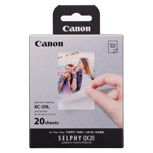Canon XC-20L Jeu d'encre et de papier, 54×85mm, 20tirages SELPHY QX20 bonne qualité.