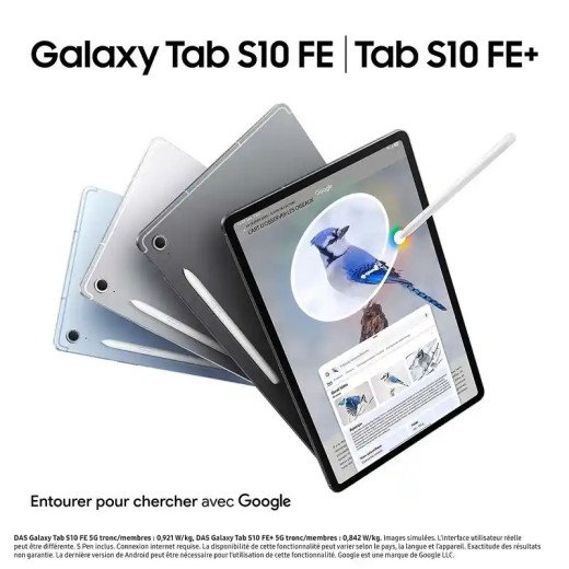 Samsung Galaxy Tab S10 FE 5G -  stockage 256 Go - Ram 12GB - Écran 10.9"  - Gris