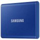 Samsung Disque dur externe Portable SSD T7 2 To Bleu Dimensions du produit  85 x 57 x 8.0mm
