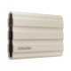 Samsung Disque dur Externe SSD T7 Shield 2 To Lecture séquentielle jusqu'à 1050 Mo/s* Beige