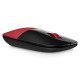 HP Z3700 Souris sans fil 2,4 GHz - 1200 ppp - 1600 DPI - 16 mois d'autonomie - style plat - Rouge