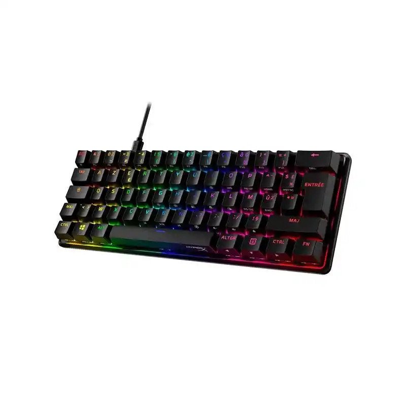 HyperX Alloy Origins 60 - Clavier AZERTY mécanique gaming - Double Shot PBT - aluminium