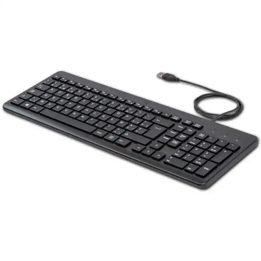 HP professionnel ultra-plat Clavier filaire AZERTY - Conception à encombrement réduit - Silencieux et durable