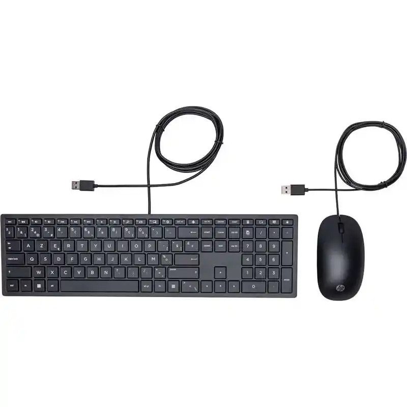 HP Pavilion 400 Clavier AZERTY et souris USB Type-A filaires - Verrouillage des majuscules - 3 boutons