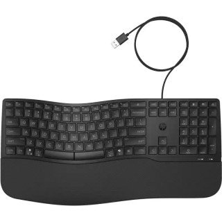HP 485 Clavier USB Type-A filaire Comfort - Copilot - Forme incurvée - 23 touches programmables - Noir