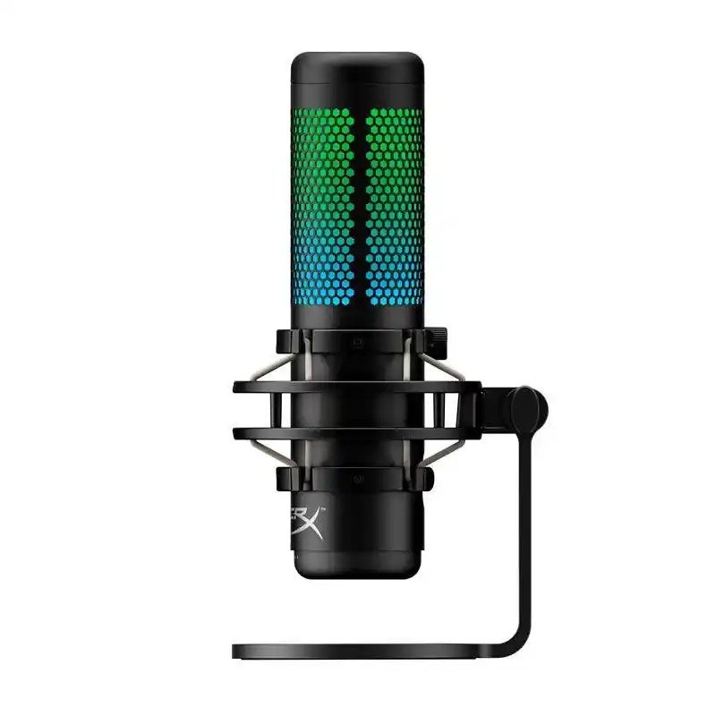 HyperX QuadCast S - microphone USB - anti-vibration intégré - Éclairage RGB - Gris Noir