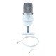 HyperX SoloCast - microphone USB - audio Plug N Play - Désactivation par pression - Support flexible et réglable - Blanc