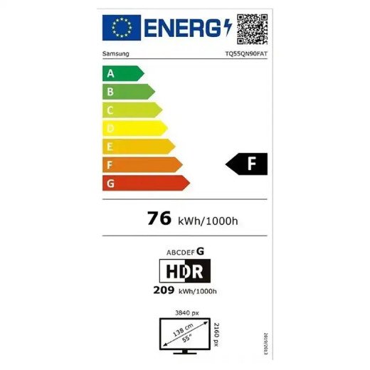 Samsung TV Neo QLED 55" QN90F  165Hz Résolution  4K 3 840 x 2 16  TQ55QN90FATXXC