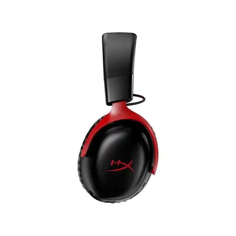 HyperX Cloud III Casque sans fil - 120 heures d’autonomie - Haut-parleurs inclinés 53 mm - rapide et fiable - Noir-Rouge