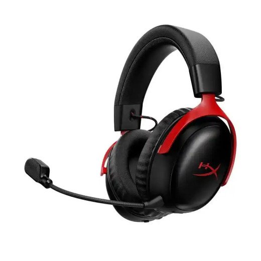 HyperX Cloud III S Casque Gamer sans fil 2,4 GHz - Bluetooth - 120 heures d’autonomie - Haut-parleurs 53 mm - Noir-rouge