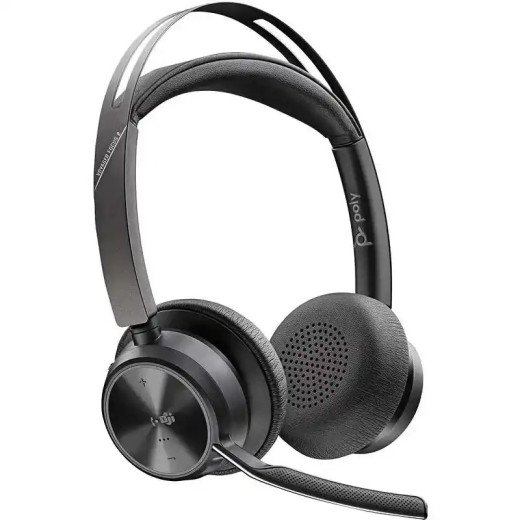 HP Poly Voyager Micro-casque Focus 2 USB-C-C certifié Microsoft Teams + adaptateur USB-C/A - Bluetooth -  40h d'autonomie