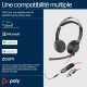 HP Poly Blackwire 5220 Micro-casque stéréo USB-C + prise 3,5 mm + adaptateur USB-C/A - Réduction du bruit - Microsoft Teams