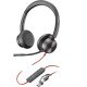 HP Poly Blackwire 8225 Micro-casque stéréo Supra-auriculaire USB-C + adaptateur USB-C/A - Réduction du bruit - Anti-parasites