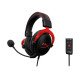 HyperX Cloud II Casque filaire gaming - unidirectionnel, Suppression de bruit - Compatibilité multi-plateforme - Noir-Rouge