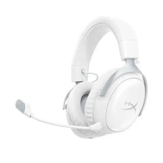 HyperX Cloud III S Casque gaming sans fil 2,4 GHz - Bluetooth - 120 heures d’autonomie - Haut-parleurs 53 mm inclinés - Blanc